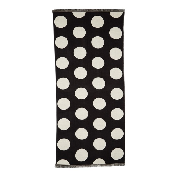 Black and White Polka Dot Oversized Blanket Scarf - Picture 3 of 5